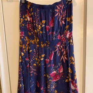 Forever 21 Floral Strapless Dress, Size S